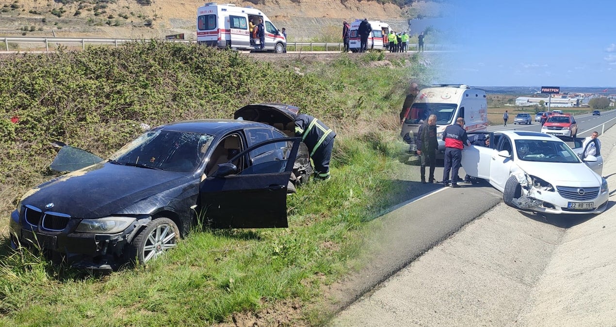 Edirne’de otomobiller çarpıştı: 5 yaralı